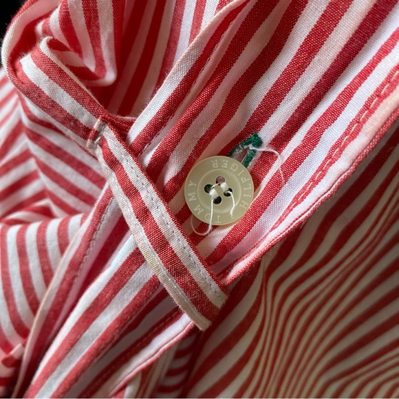 vtg Hilfiger Candy Stripe Robe w Pockets - Picture 7 of 7
